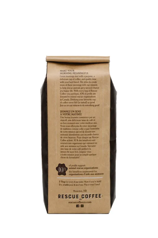Rescue Coffee Wake & Wag Light Roast 1lb Bag Whole Bean