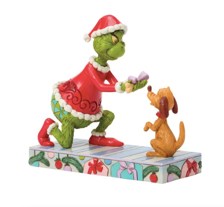 Jim Shore Grinch Giving Max a Bone