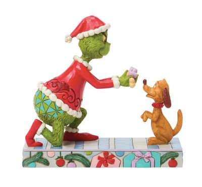 Jim Shore Grinch Giving Max a Bone
