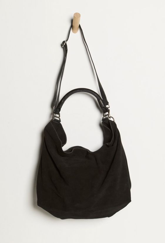 Free People Suzie Suede Slouch Tote Black