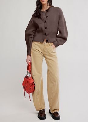 Free People Vienna Cardigan Coffee Bean