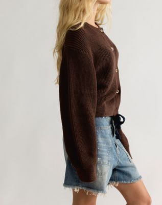 Free People Vienna Cardigan Coffee Bean