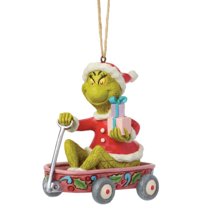 Jim Shore Grinch in Wagon Ornament