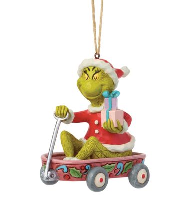 Jim Shore Grinch in Wagon Ornament