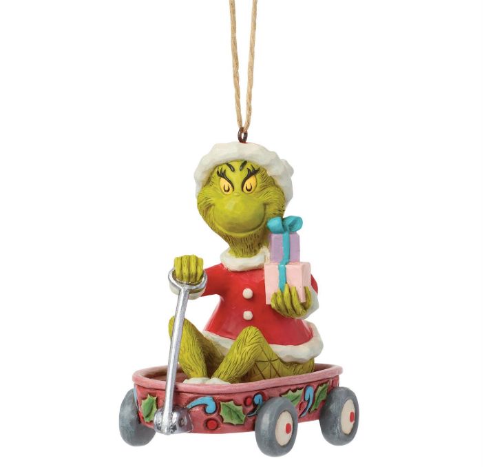 Jim Shore Grinch in Wagon Ornament