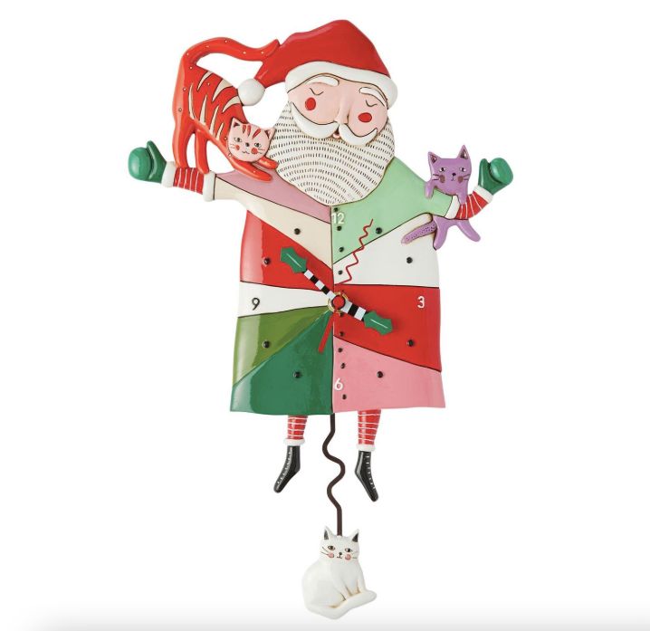 Allen Crazy Cat Santa Clock