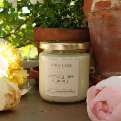 Alben Lane Morning Dew &amp; Peony Candle 8oz