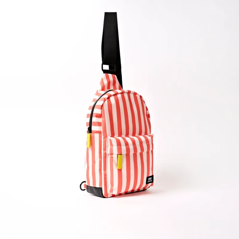 ORI London Willesden Sling Bag Coral Stripe
