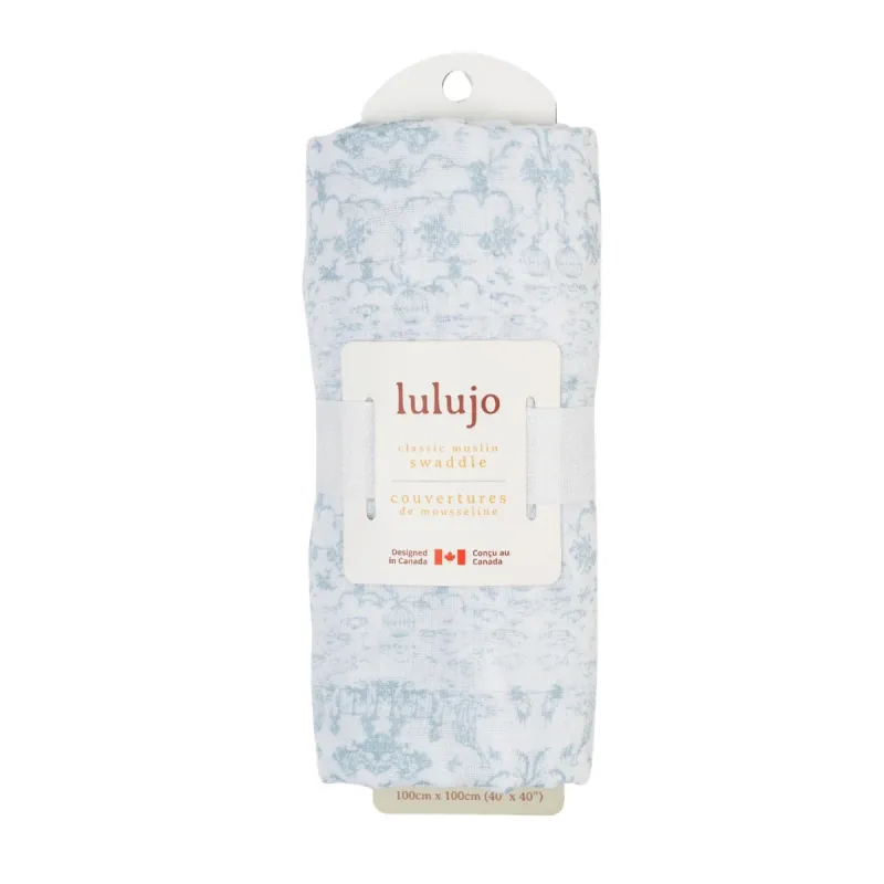 Lulujo Classic Muslin Swaddle Blanket Toile