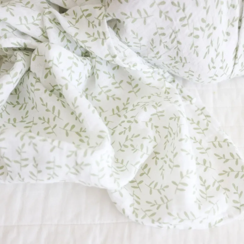 Lulujo Classic Muslin Swaddle Blanket Greenery Lulujo Classic Muslin Swaddle Blanket Greenery