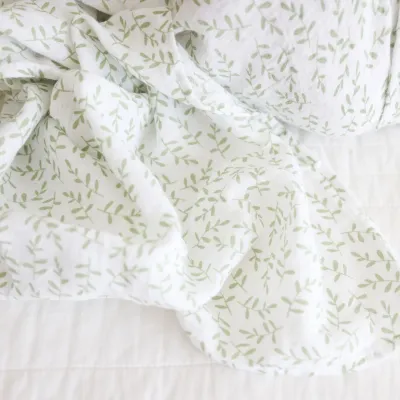 Lulujo Classic Muslin Swaddle Blanket Greenery Lulujo Classic Muslin Swaddle Blanket Greenery