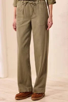 Tribal Olive Stone Audrey Pull On Wide Leg Pant