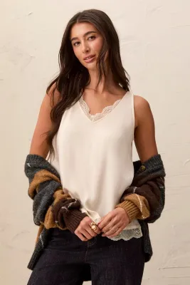 Tribal Cami with Lace Detail