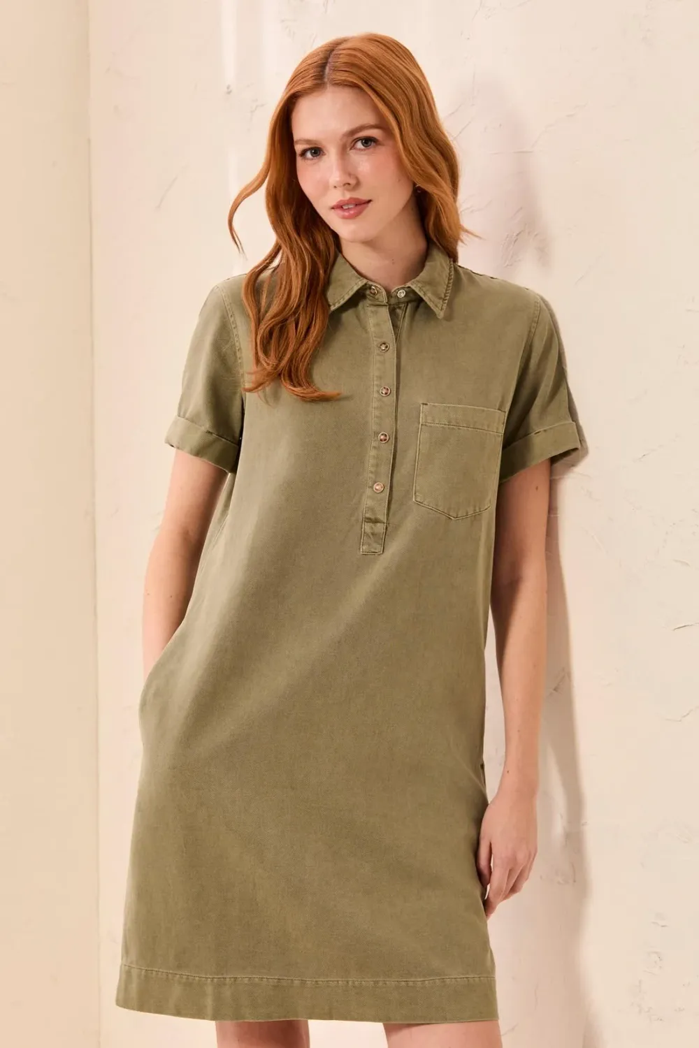 Tribal Olive Stone Pop Over Shirt Dress Tribal Olive Stone Pop Over Shirt Dress