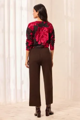 Tribal Espresso High Rise Fly Front Capri