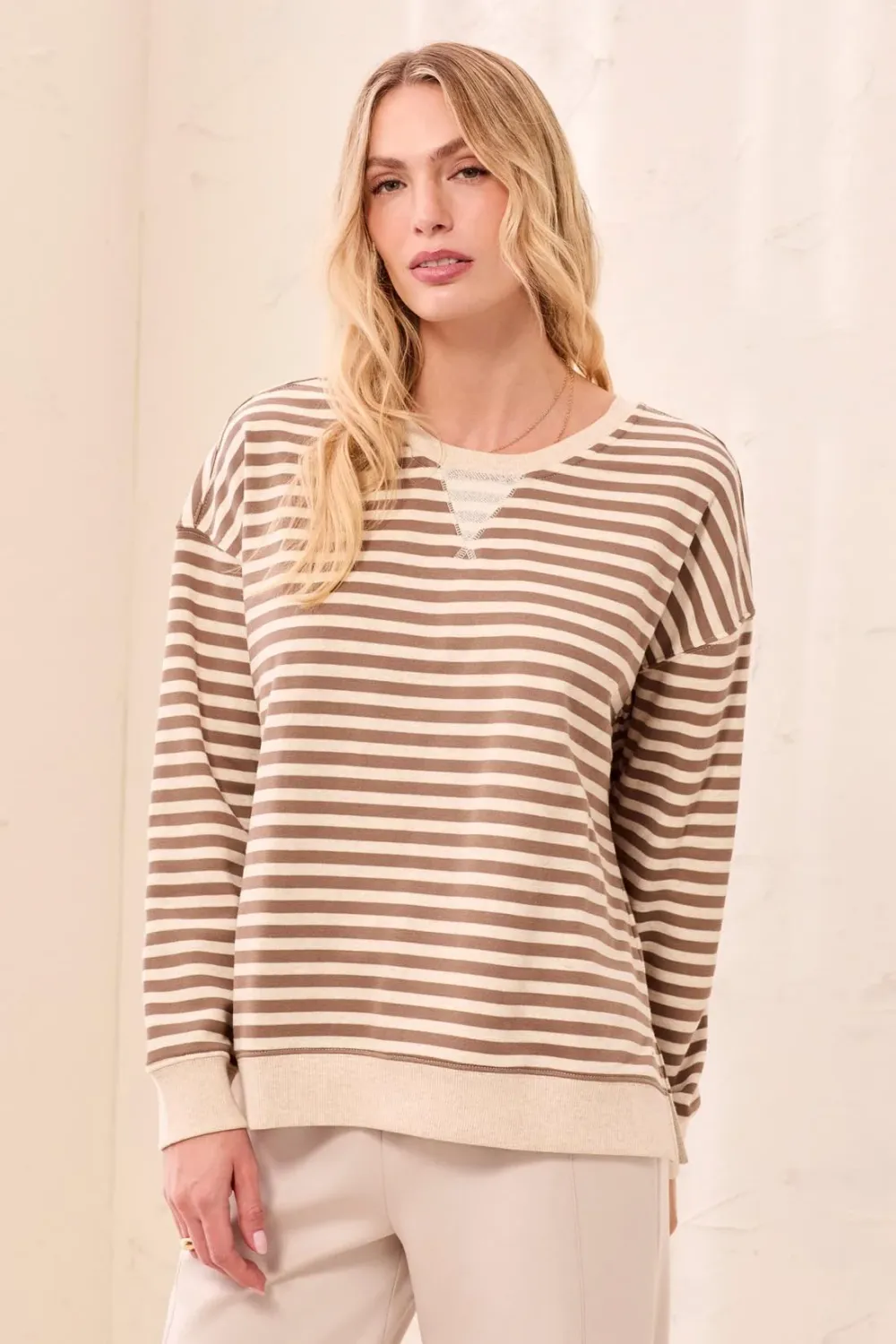 Tribal Fossil Combo Crew Neck Sweater