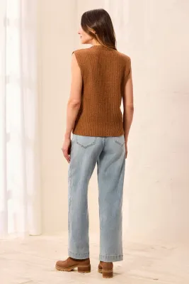 Tribal Hazelwood Split Crew Neck Sweater Vest