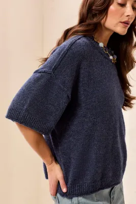 Tribal Lofty Elbow Crew Neck Sweater