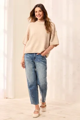 Tribal Lofty Elbow Crew Neck Sweater
