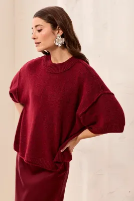 Tribal Lofty Elbow Crew Neck Sweater