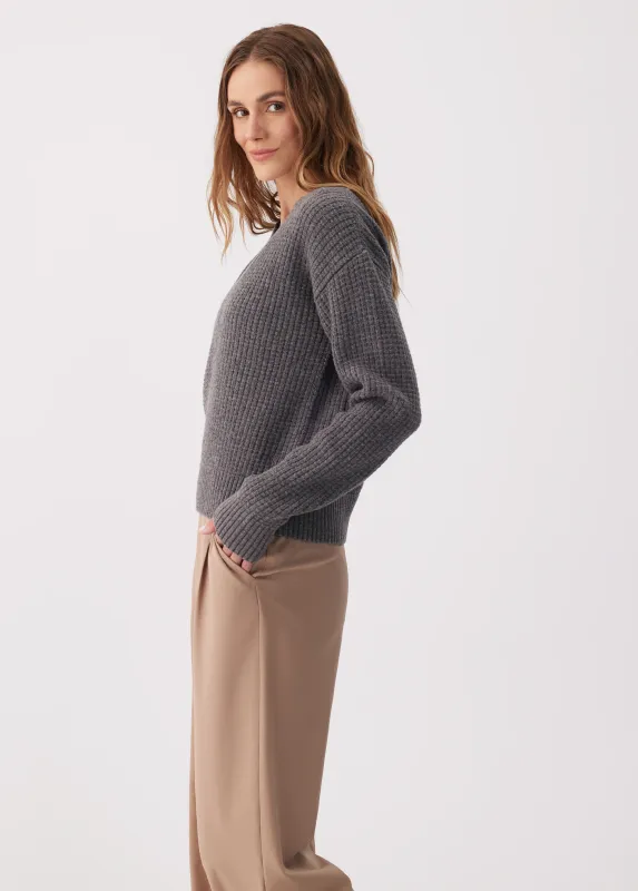 Lole Verdun V-Neck Sweater Charcoal Heather