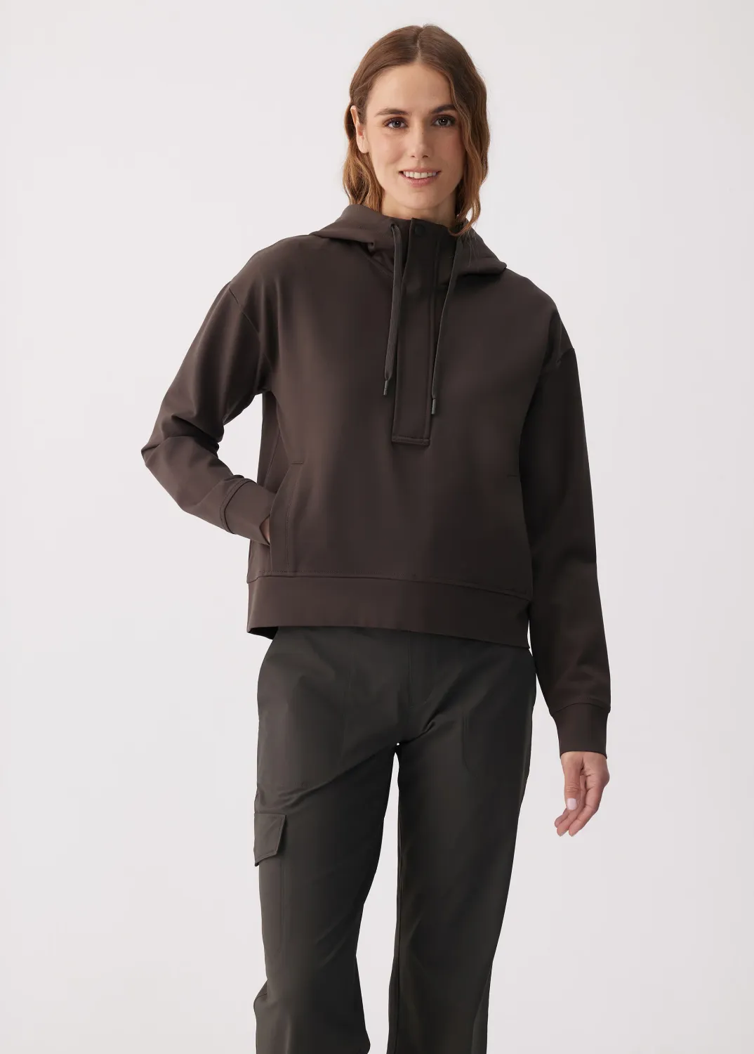 Lole Mindset 1/2 Zip Hoodie Olive