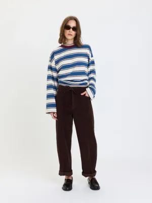 Daze Villa Drawstring Barrel Pant Chocolate Cord