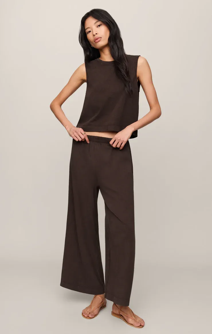 Z Supply Scout Jersey Crop Flare Pant Dark Chocola Z Supply Scout Jersey Crop Flare Pant Dark Chocola