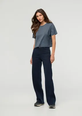 DUER PurePima Boxy Tee Washed Stone Blue