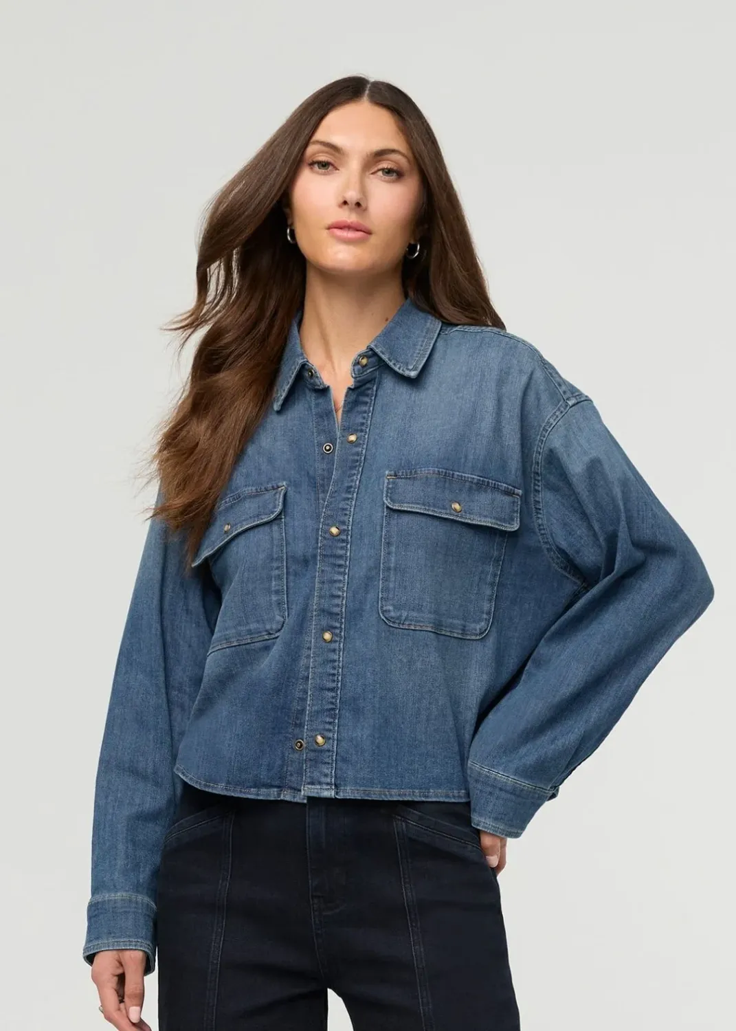 DUER Performance Denim Lite Boxy Shirt Mesa Wash