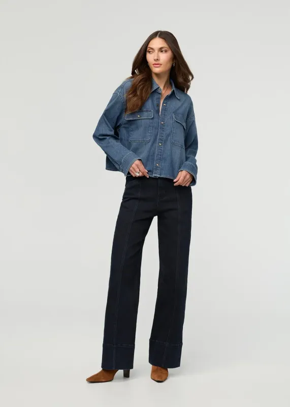 DUER Performance Denim Lite Boxy Shirt Mesa Wash