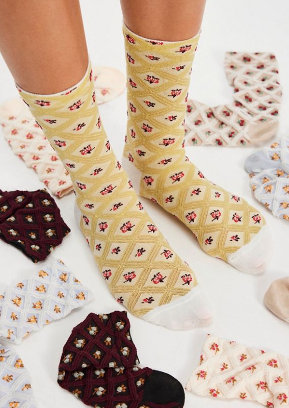 Free People Floral Jacquard Trouser Sock