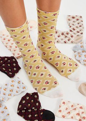 Free People Floral Jacquard Trouser Sock