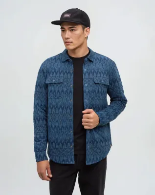 Ten Tree M Quilted Colville Shacket Blue H/Print