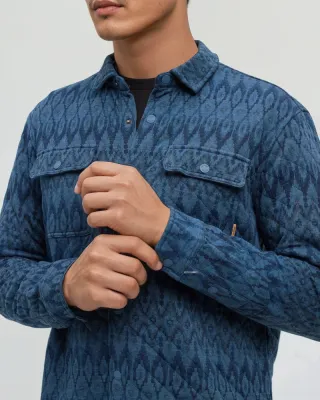 Ten Tree M Quilted Colville Shacket Blue H/Print