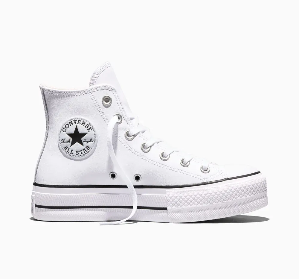 Chuck Taylor All Star Lift Hi Top  Leather White