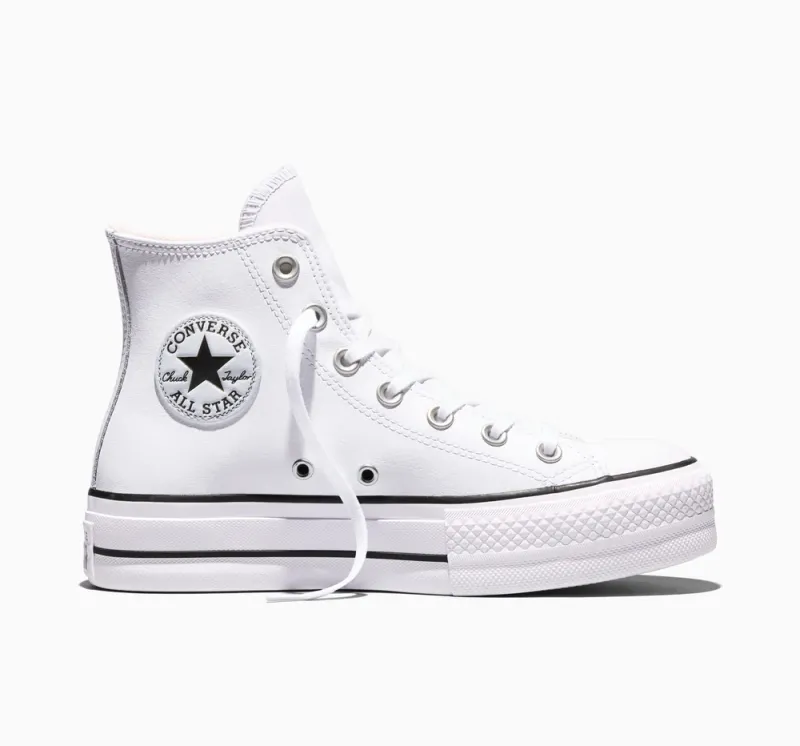 Chuck Taylor All Star Lift Hi Top  Leather White