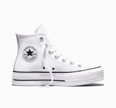 Chuck Taylor All Star Lift Hi Top  Leather White