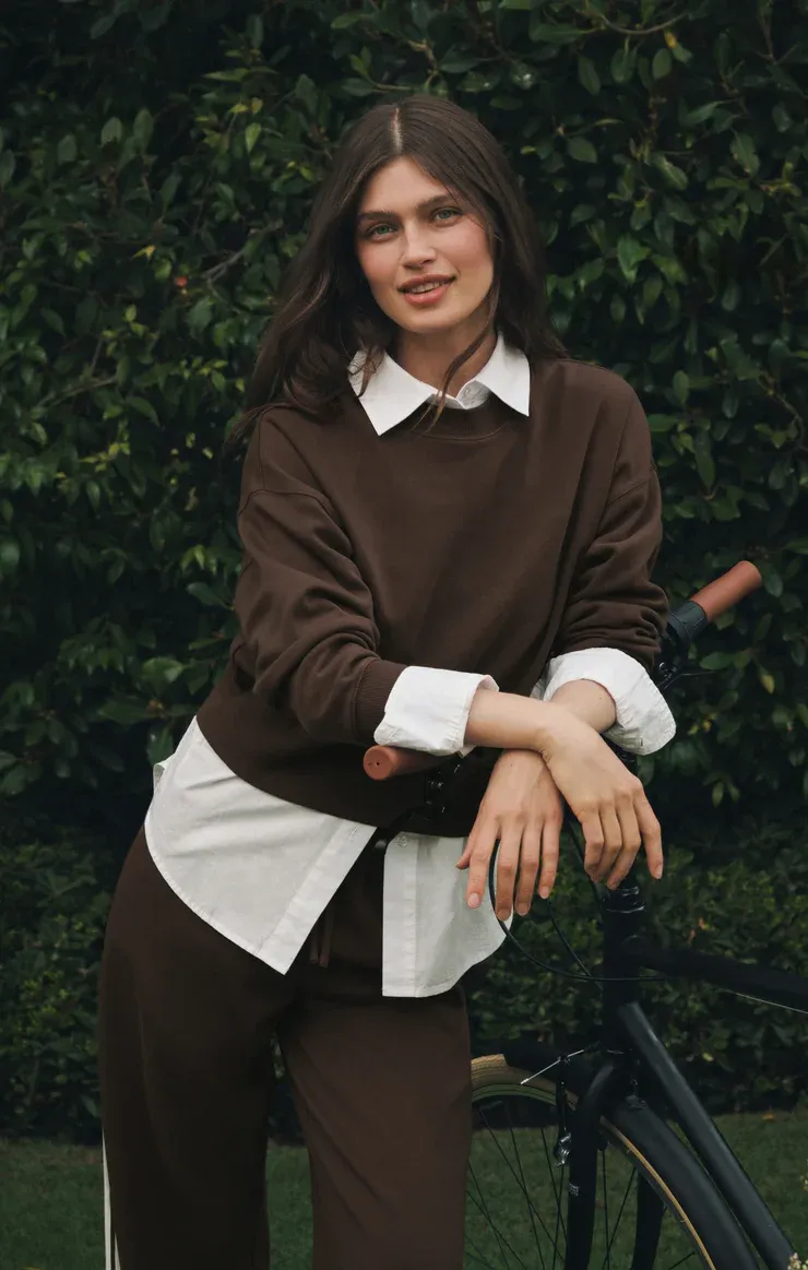 Z Supply Comeback Sweatshirt Dark Chocolate