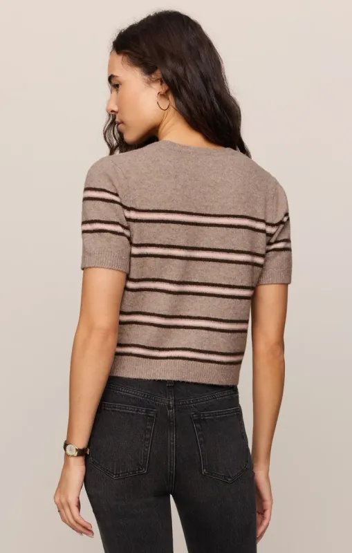Z Supply Gatewood Stripe Sweater Heather Ash