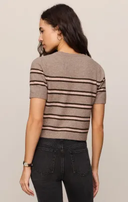 Z Supply Gatewood Stripe Sweater Heather Ash