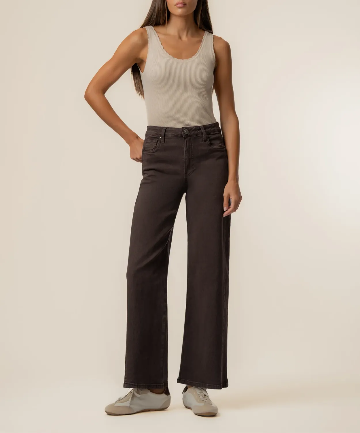 Kut From The Kloth Meg Wide Leg Panel Chocolate