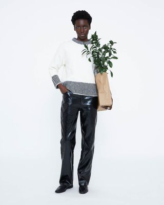 Wild Pony Cream &amp; Black Geometry Jumper