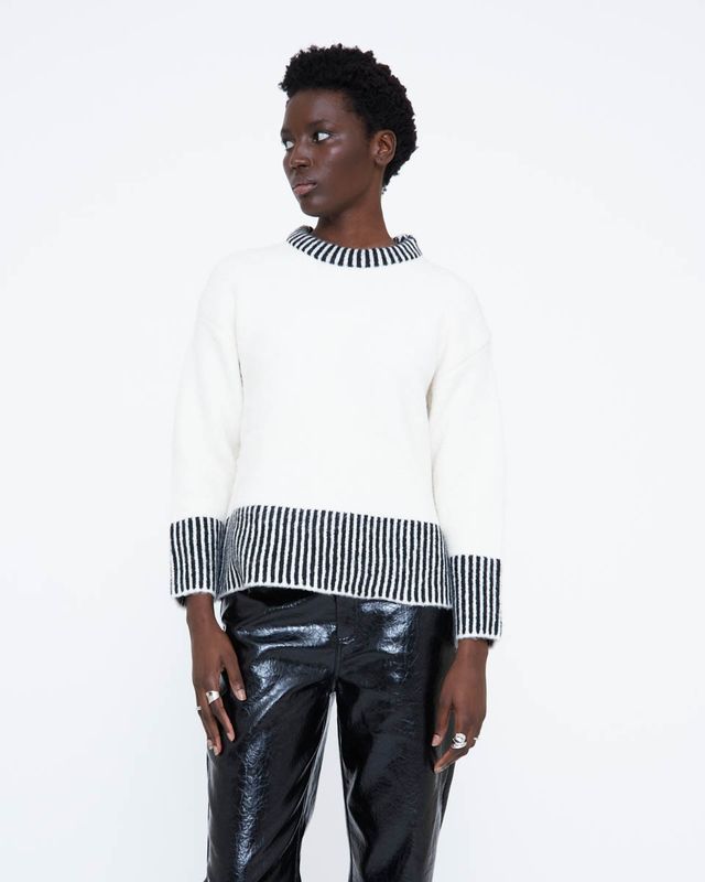 Wild Pony Cream & Black Geometry Jumper