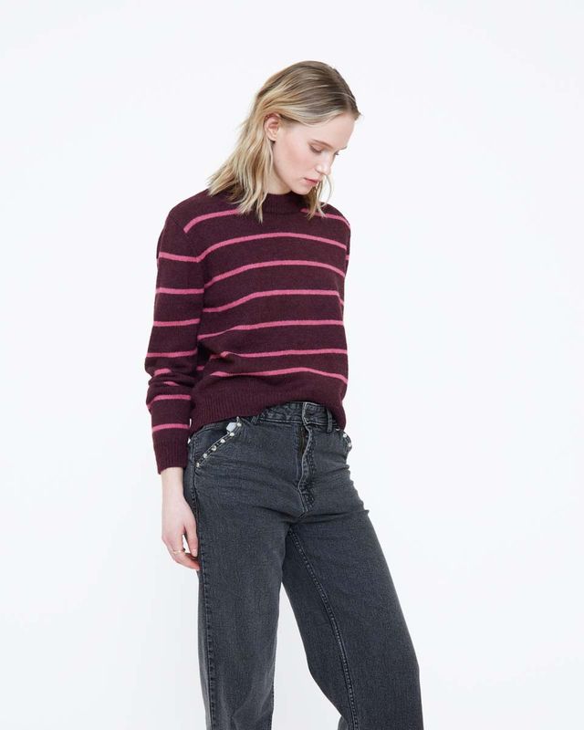 Wild Pony Aubergine & Pink Stripe Jumper Wild Pony Aubergine & Pink Stripe Jumper