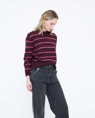 Wild Pony Aubergine & Pink Stripe Jumper Wild Pony Aubergine & Pink Stripe Jumper
