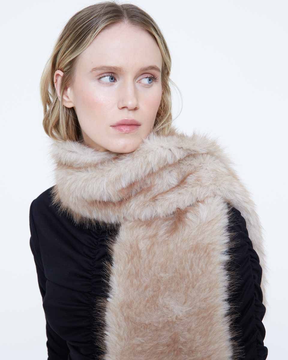 Wild Pony Beige Faux Fur Scarf