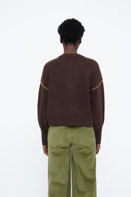 Wild Pony Brown & Chartreuse Jumper