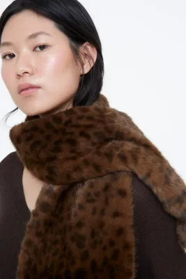 Wild Pony Leopard Faux Fur Scarf