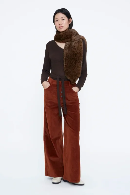 Wild Pony Leopard Faux Fur Scarf